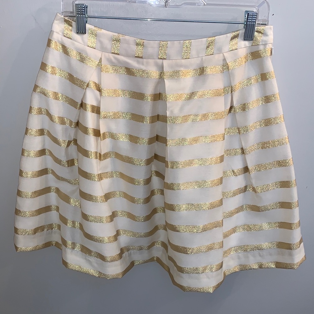 Lilly Pulitzer Gold Striped Kylie Skirt 8
